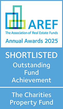 AREF Awards 2025 Shortlisted Logo Outstanding Fund Achievement The Charities Property Fund